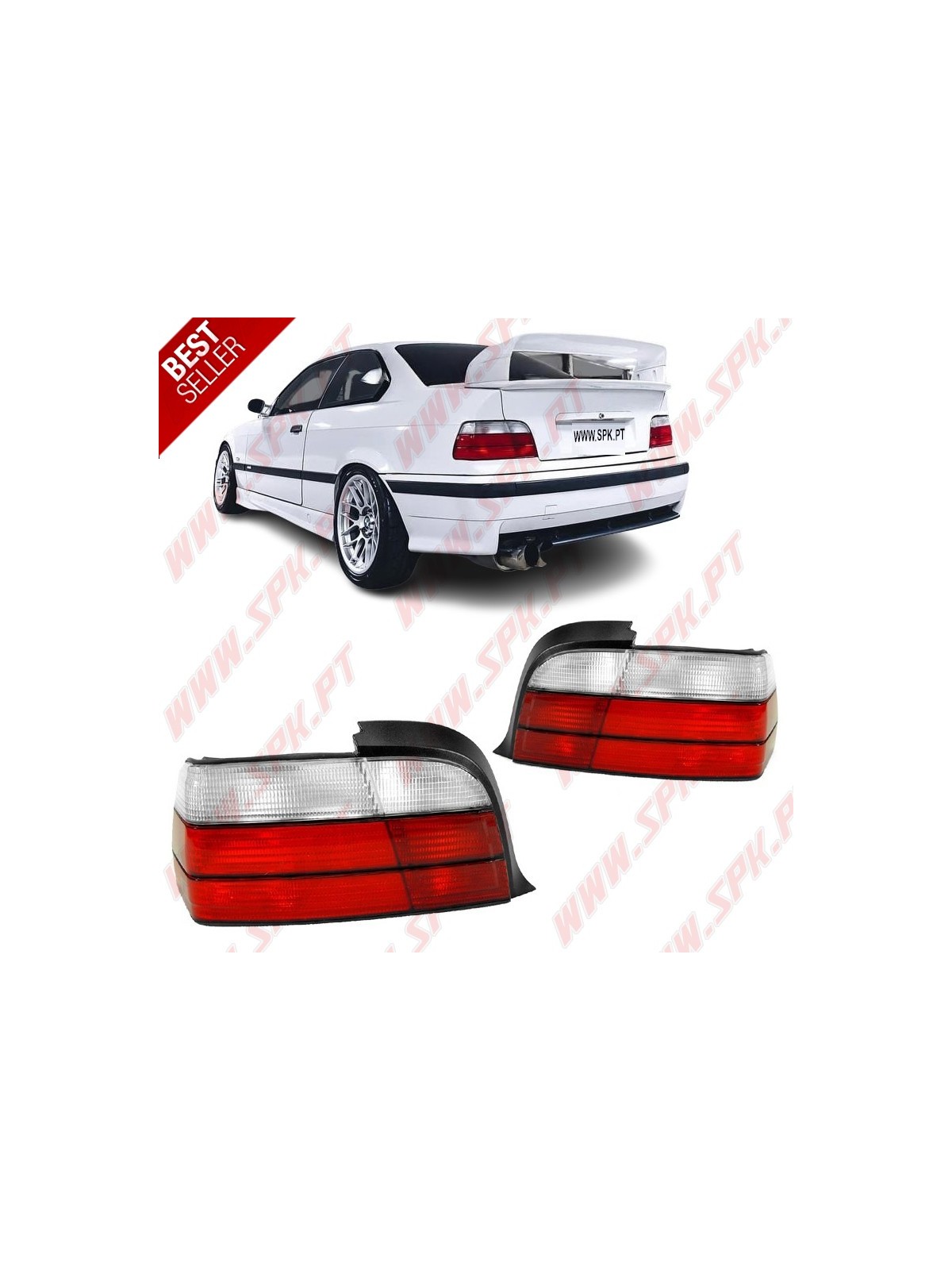 Farolins Look OEM Red+White - BMW E36 (1990-1998) Farolins Look OEM Red+White - BMW E36 (1990-1998)