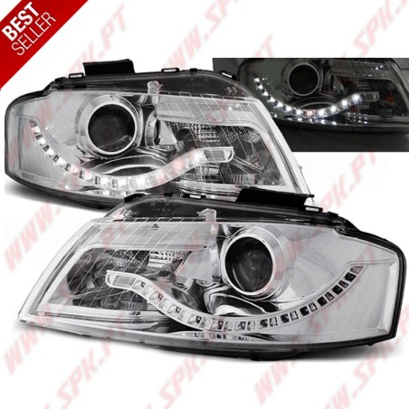 Faróis Look Daylight LED Chrome - Audi A3 8P (2003-2008)