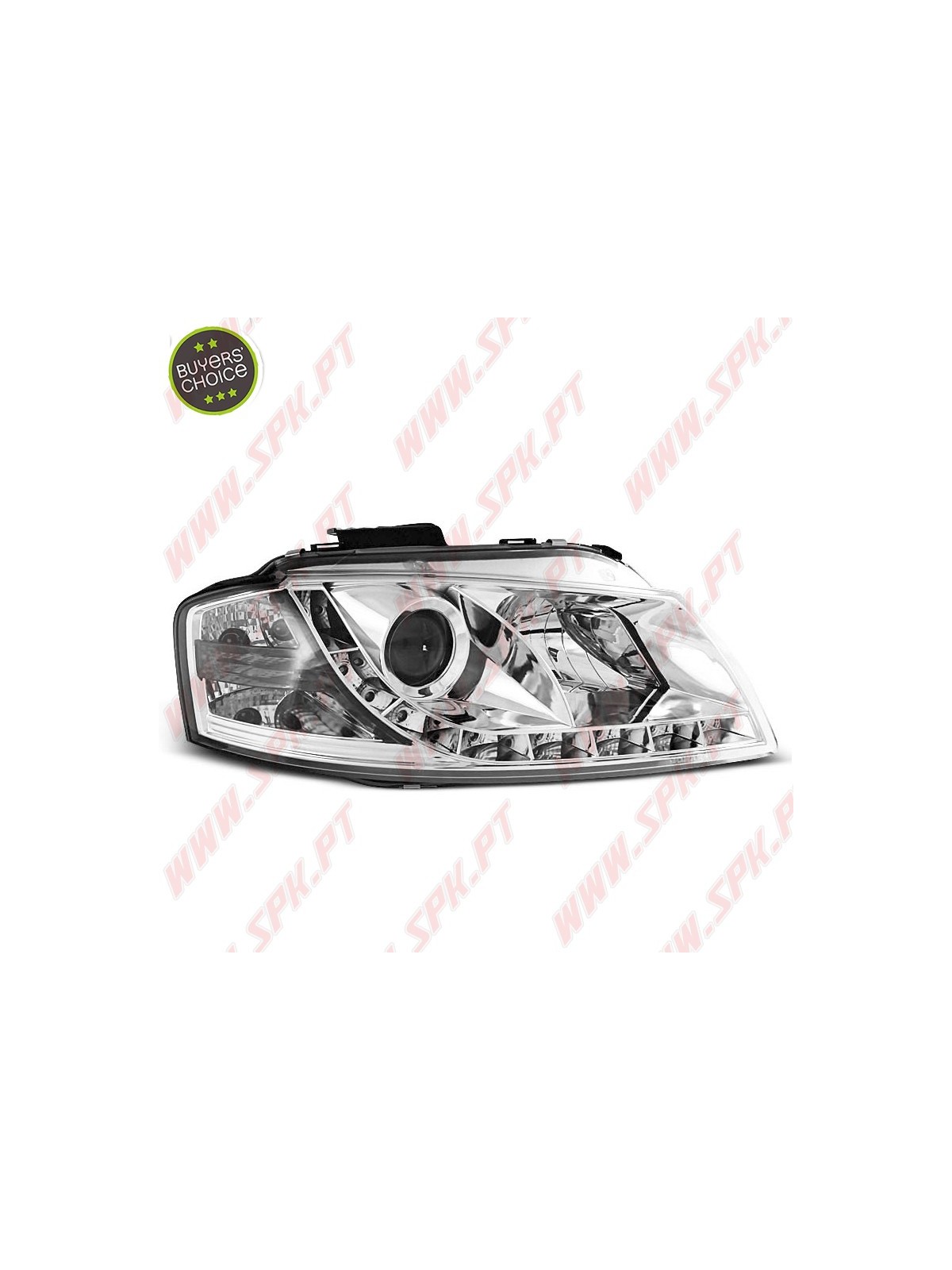 Faróis Look DRL LED Chrome - Audi A3 8P (2003-2008) Faróis Look DRL LED Chrome - Audi A3 8P (2003-2008)