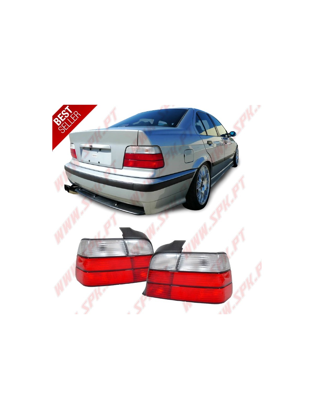 Farolins Look OEM Red+White - BMW E36 (1990-1998) Farolins Look OEM Red+White - BMW E36 (1990-1998)