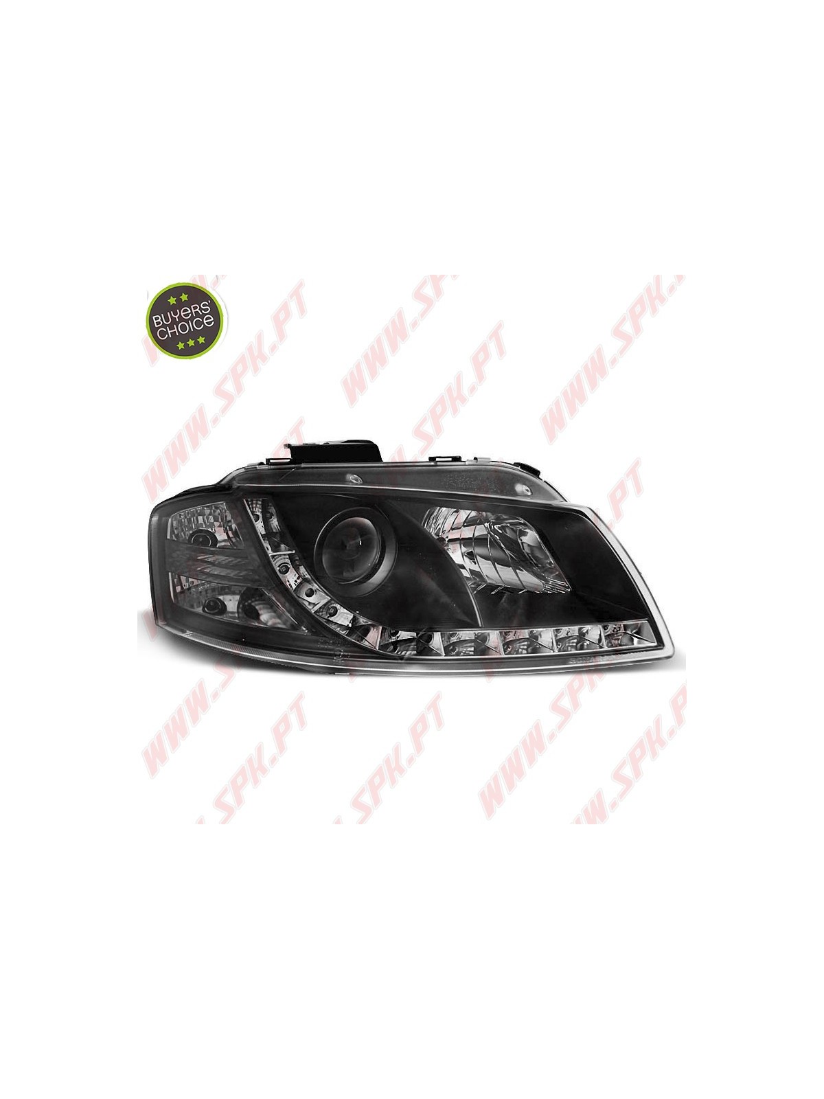 Faróis Look DRL LED Black - Audi A3 8P (2003-2008) Faróis Look DRL LED Black - Audi A3 8P (2003-2008)