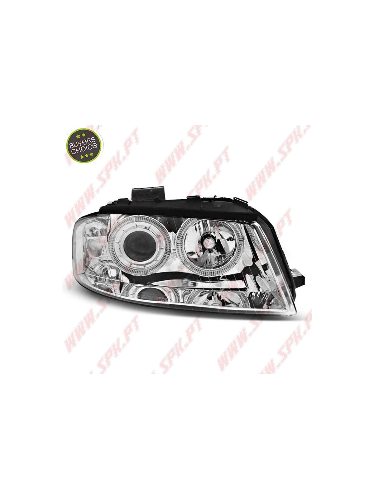 Faróis Look Angel Eyes Chrome - Audi A3 8P (2003-2008) Faróis Look Angel Eyes Chrome - Audi A3 8P (2003-2008)