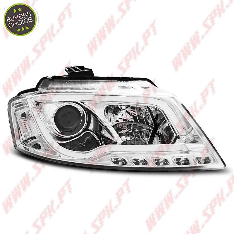 Faróis Tube-Light LED Chrome - Audi A3 8P (2008-2012) Faróis Tube-Light LED Chrome - Audi A3 8P (2008-2012)