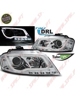 Faróis Tube-Light LED Chrome - Audi A3 8P (2008-2012)