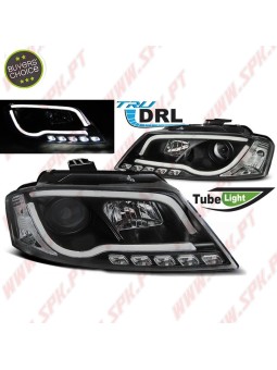 Faróis Tube-Light LED Black - Audi A3 8P (2008-2012)