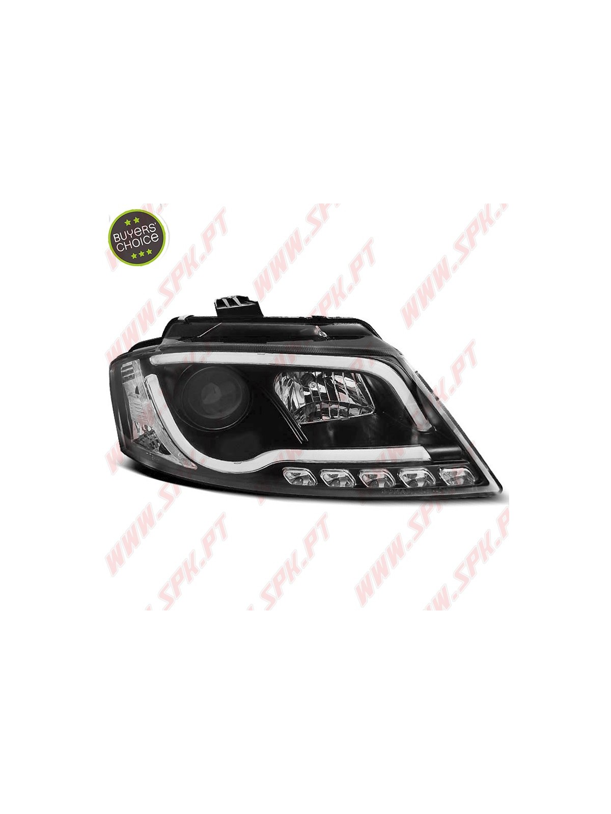 Faróis Tube-Light LED Black - Audi A3 8P (2008-2012) Faróis Tube-Light LED Black - Audi A3 8P (2008-2012)