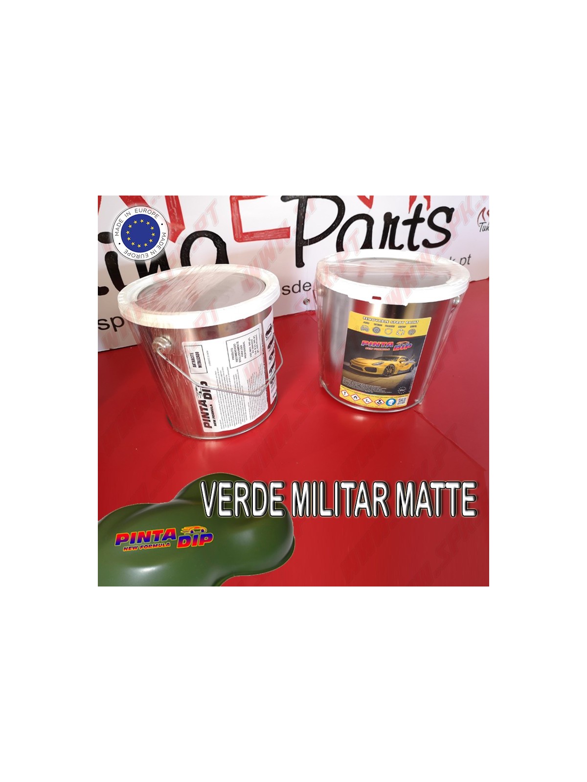 Lata de 4 Lts. Pinta Dip - Verde Militar Matte