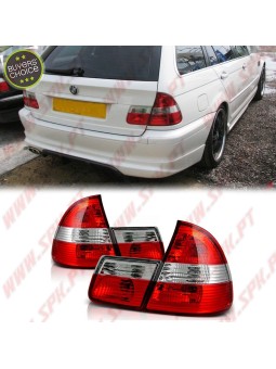 Farolins Look Cristal Red+Clear - BMW E46 Touring (1998-2005)