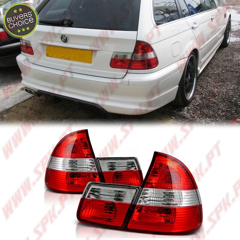 Farolins Look Cristal Red+Clear - BMW E46 Touring (1998-2005) Farolins Look Cristal Red+Clear - BMW E46 Touring (1998-2005)