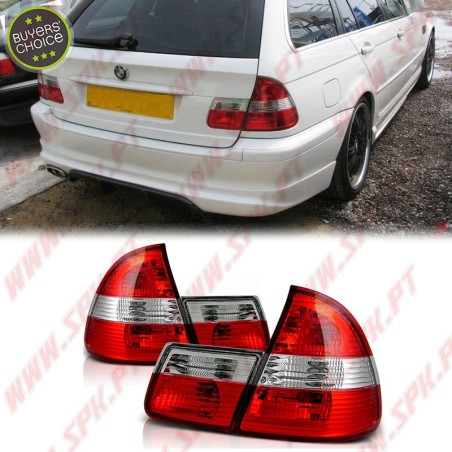 Farolins Look Cristal Red+Clear - BMW E46 Touring (1998-2005)