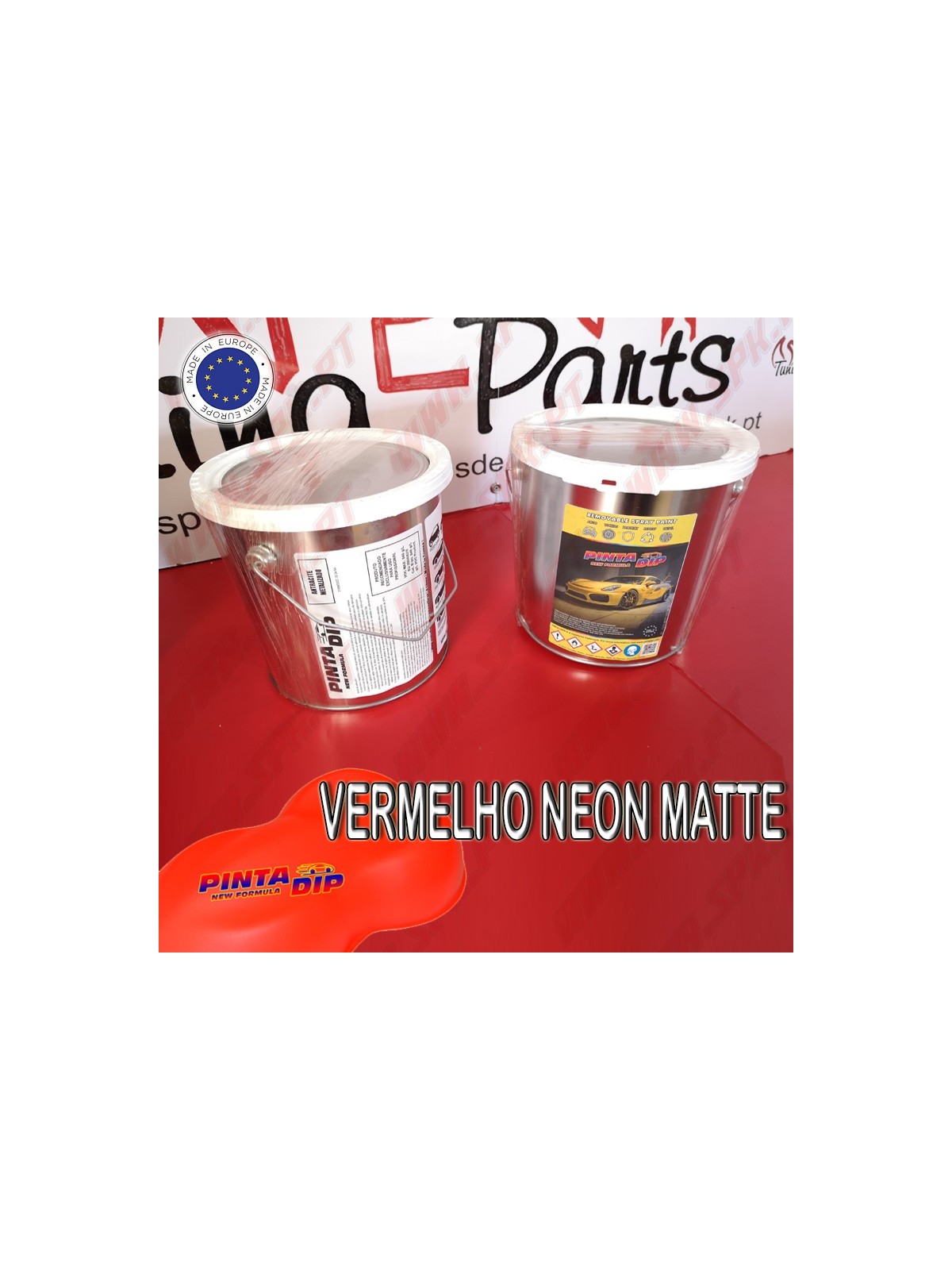 Lata de 4 Lts. Pinta Dip - Vermelho Neon Matte Lata de 4 Lts. Pinta Dip - Vermelho Neon Matte