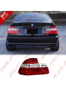 Farolins Look Cristal Red+Clear - BMW E46 Sedan (1998-2005)