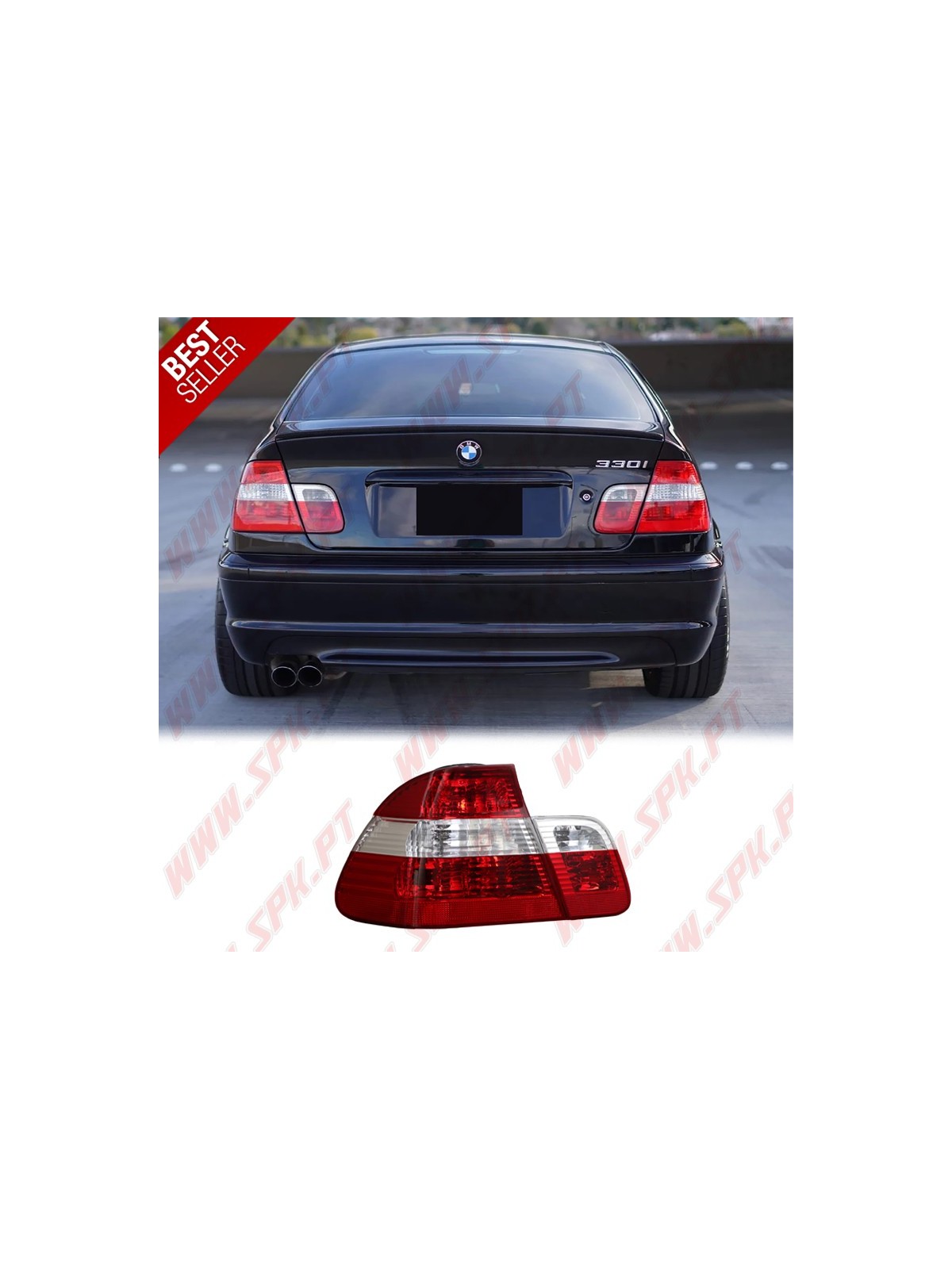 Farolins Look Cristal Red+Clear - BMW E46 Sedan (1998-2005) Farolins Look Cristal Red+Clear - BMW E46 Sedan (1998-2005)