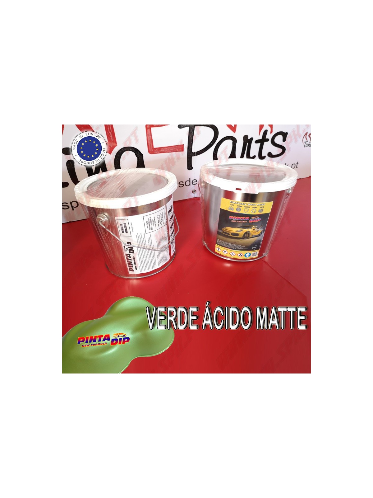 Lata de 4 Lts. Pinta Dip - Verde Ácido Matte Lata de 4 Lts. Pinta Dip - Verde Ácido Matte