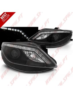 Faróis Look DRL LED Black - Seat Ibiza 6J (2008-2012)