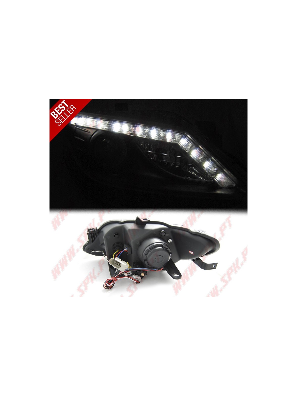 Faróis Look DRL LED Black - Seat Ibiza 6J (2008-2012) Faróis Look DRL LED Black - Seat Ibiza 6J (2008-2012)