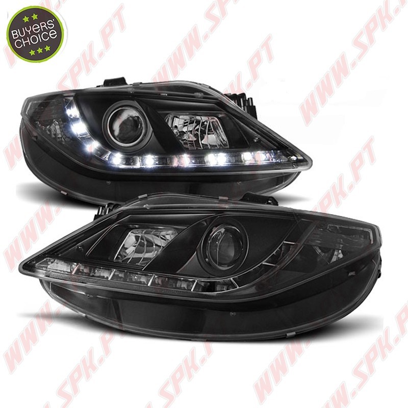 Faróis Look Daylight LED Black - Seat Ibiza 6J (2008-2012) Faróis Look Daylight LED Black - Seat Ibiza 6J (2008-2012)