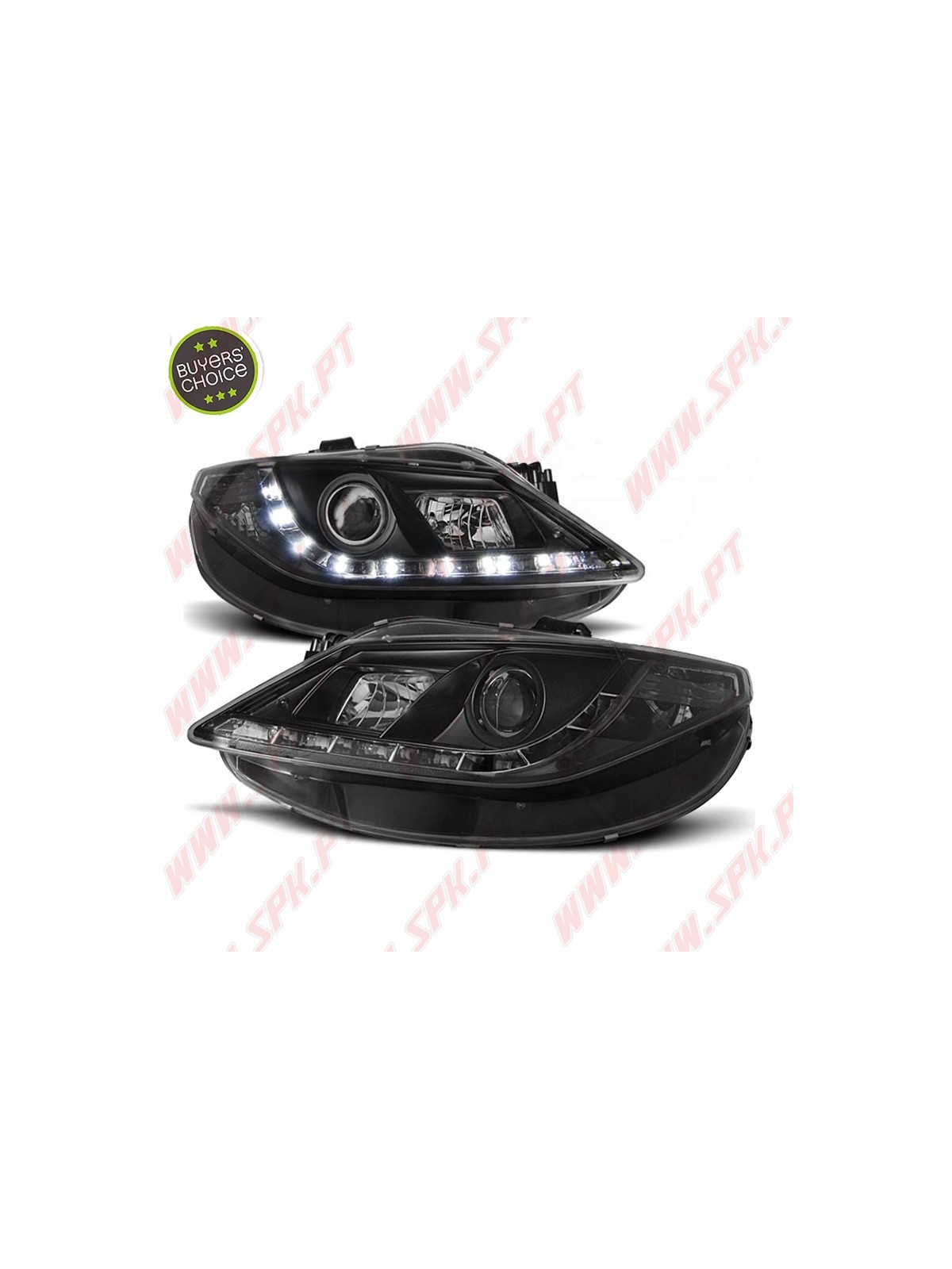 Faróis Look Daylight LED Black - Seat Ibiza 6J (2008-2012) Faróis Look Daylight LED Black - Seat Ibiza 6J (2008-2012)