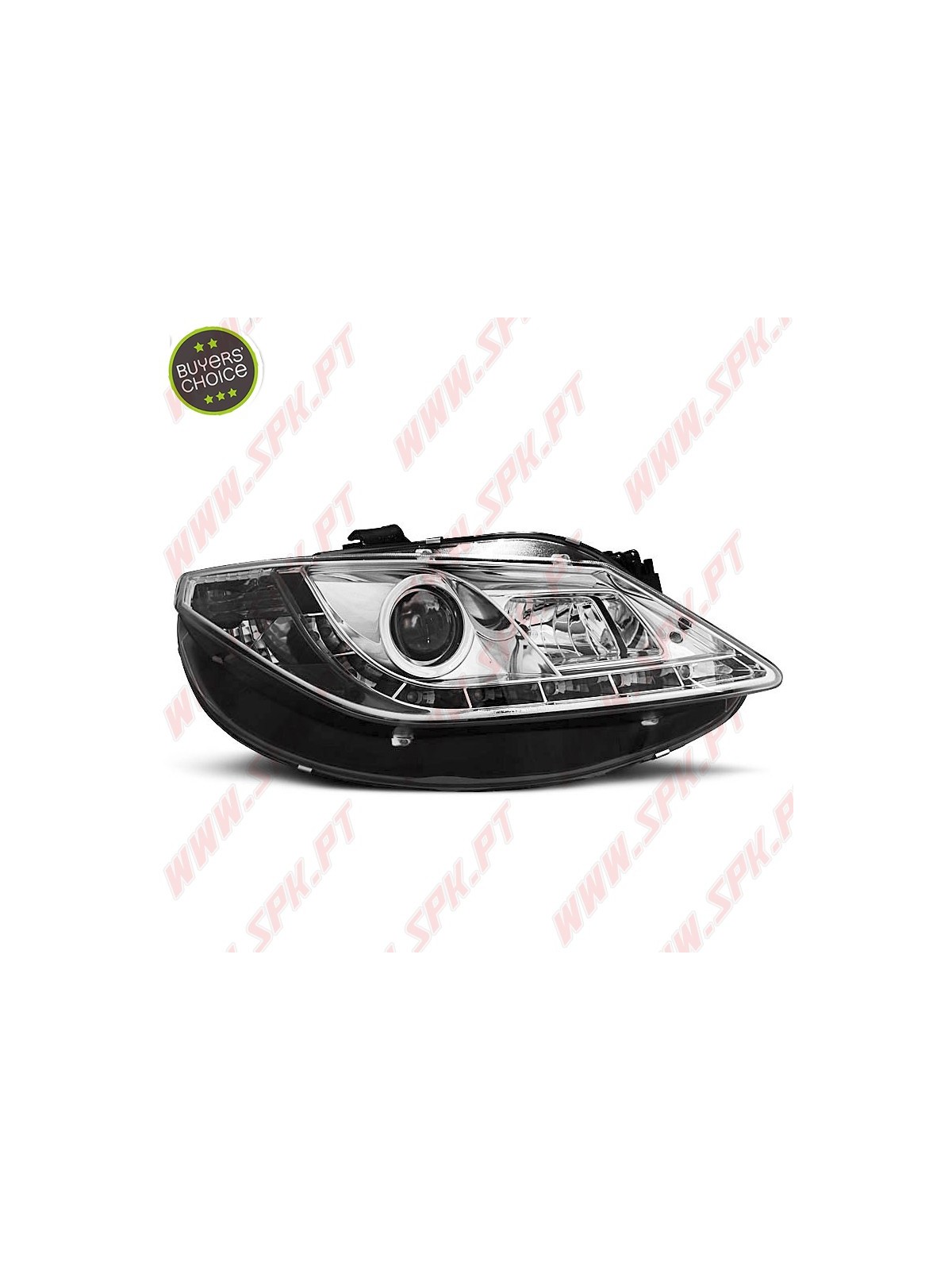 Faróis Look Daylight LED Chrome - Seat Ibiza 6J (2008-2012) Faróis Look Daylight LED Chrome - Seat Ibiza 6J (2008-2012)