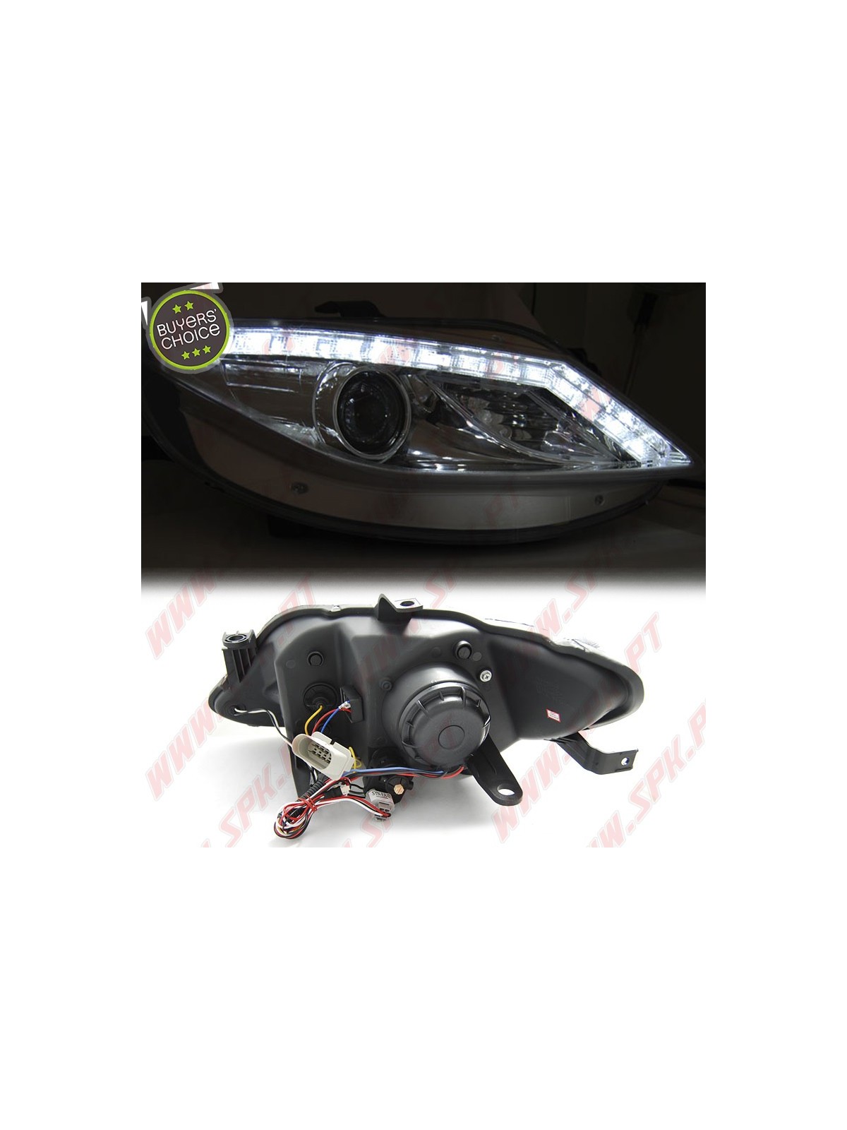 Faróis Look DRL LED Chrome - Seat Ibiza 6J (2008-2012) Faróis Look DRL LED Chrome - Seat Ibiza 6J (2008-2012)