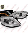 Faróis Look DRL C/Pisca LED Chrome - Seat Ibiza 6J (2008-2012)
