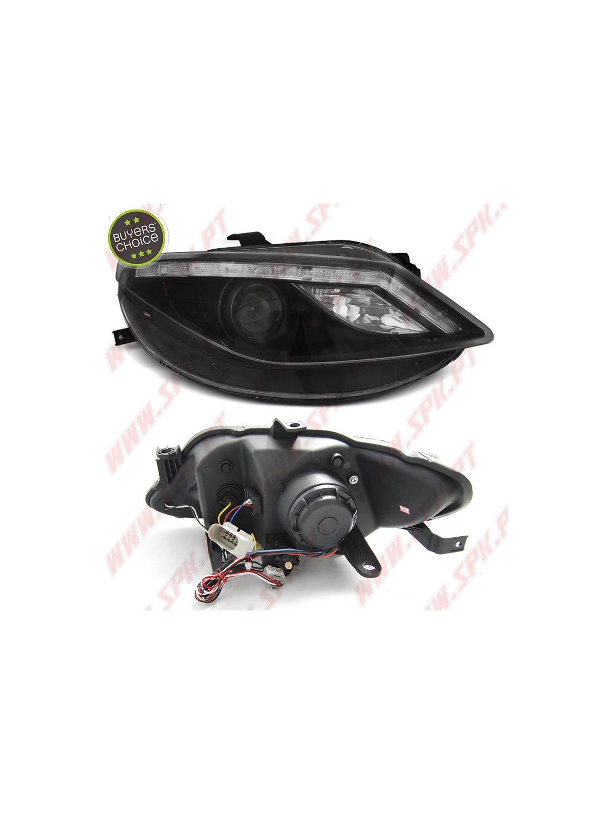 Faróis Look DRL C/Pisca LED Black - Seat Ibiza 6J (2008-2012) Faróis Look DRL C/Pisca LED Black - Seat Ibiza 6J (2008-2012)