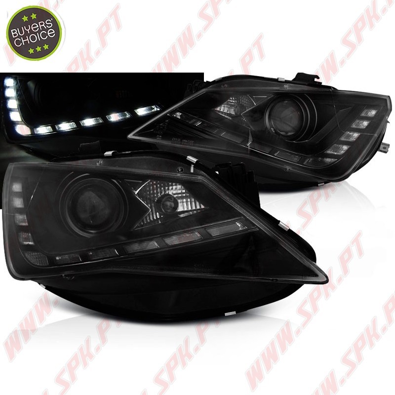 Faróis DRL LED Black - Seat Ibiza 6J (2012-2015) Faróis DRL LED Black - Seat Ibiza 6J (2012-2015)