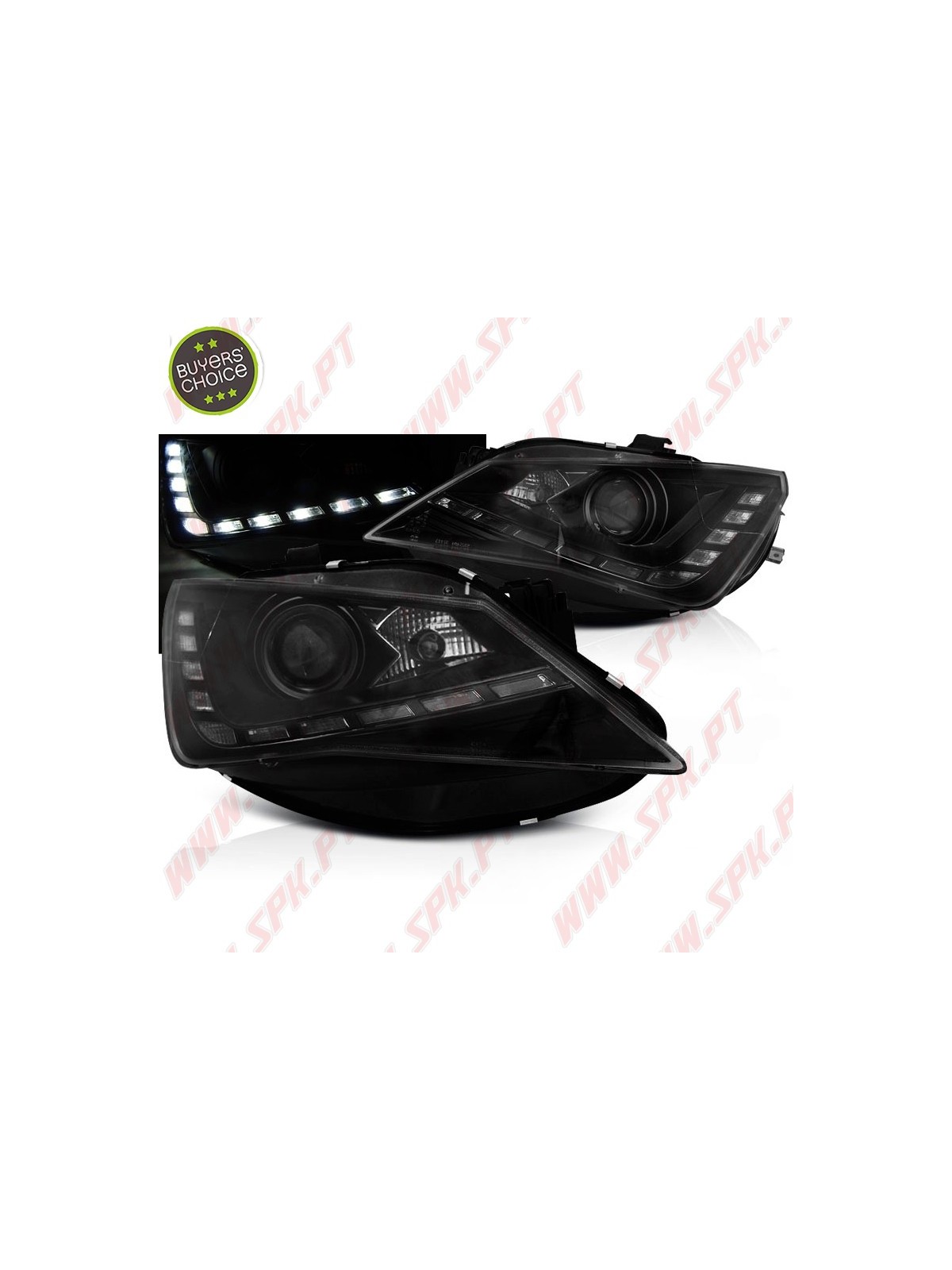 Faróis DRL LED Black - Seat Ibiza 6J (2012-2015) Faróis DRL LED Black - Seat Ibiza 6J (2012-2015)