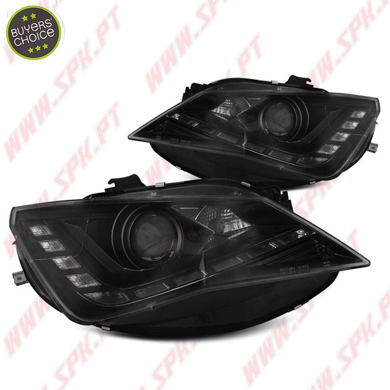 Faróis DRL LED Black - Seat Ibiza 6J (2012-2015) Faróis DRL LED Black - Seat Ibiza 6J (2012-2015)