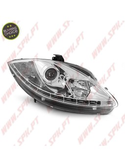 Faróis Look Daylight LED Chrome - Seat Leon 1P (2005-2009)