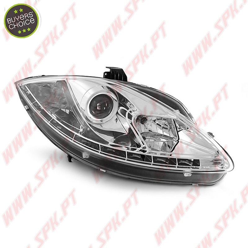 Faróis Look Daylight LED Chrome - Seat Leon 1P (2005-2009)