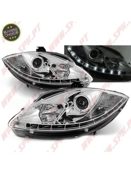 Faróis Look Daylight LED Chrome - Seat Leon 1P (2005-2009)