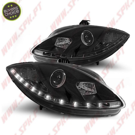 Faróis Look Daylight LED Black - Seat Leon 1P (2005-2009)