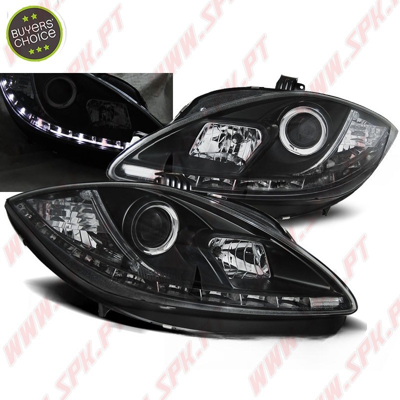 Faróis Look Daylight LED Black - Seat Leon 1P (2009-2012)