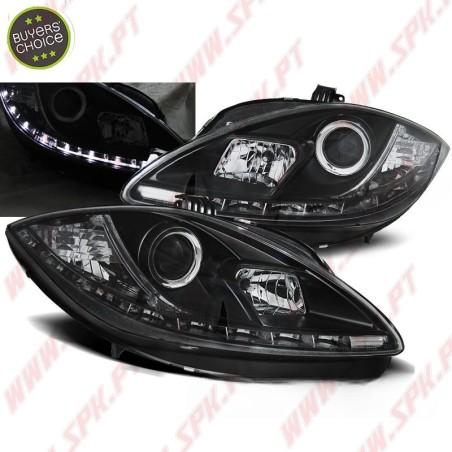 Faróis Look Daylight LED Black - Seat Leon 1P (2009-2012)