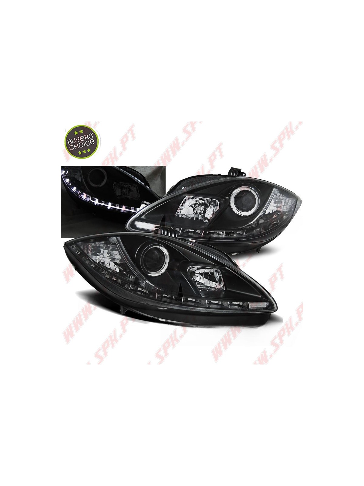 Faróis Look Daylight LED Black - Seat Leon 1P (2009-2012)