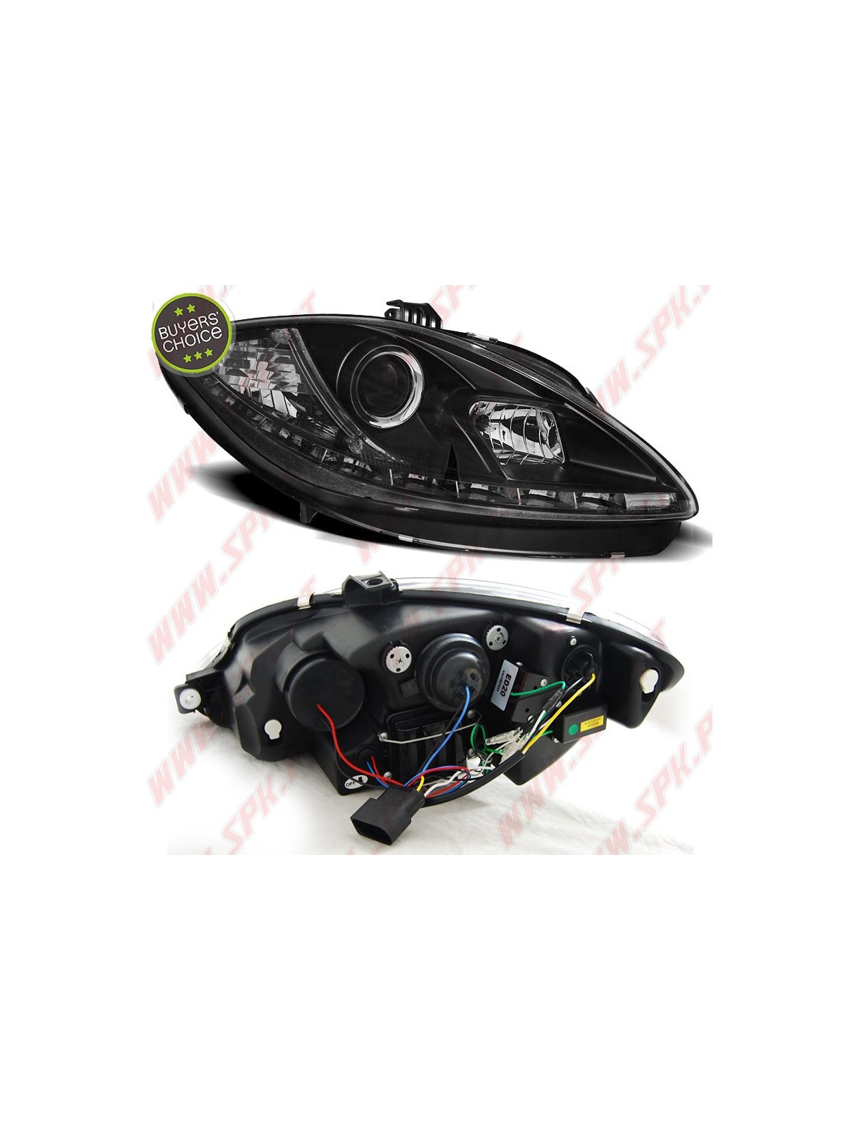 Faróis Look Daylight LED Black - Seat Leon 1P (2009-2012)