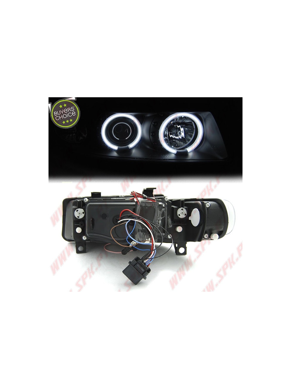 Faróis Angel Eyes CCFL Black - Seat Leon 1M (1999-2004) Faróis Angel Eyes CCFL Black - Seat Leon 1M (1999-2004)