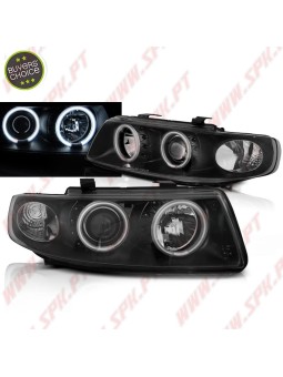 Faróis Angel Eyes CCFL Black - Seat Leon 1M (1999-2004)