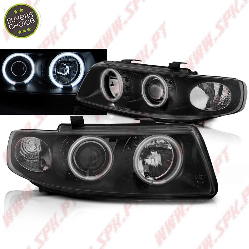 Faróis Angel Eyes CCFL Black - Seat Leon 1M (1999-2004) Faróis Angel Eyes CCFL Black - Seat Leon 1M (1999-2004)