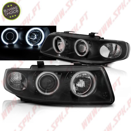 Faróis Angel Eyes CCFL Black - Seat Leon 1M (1999-2004)
