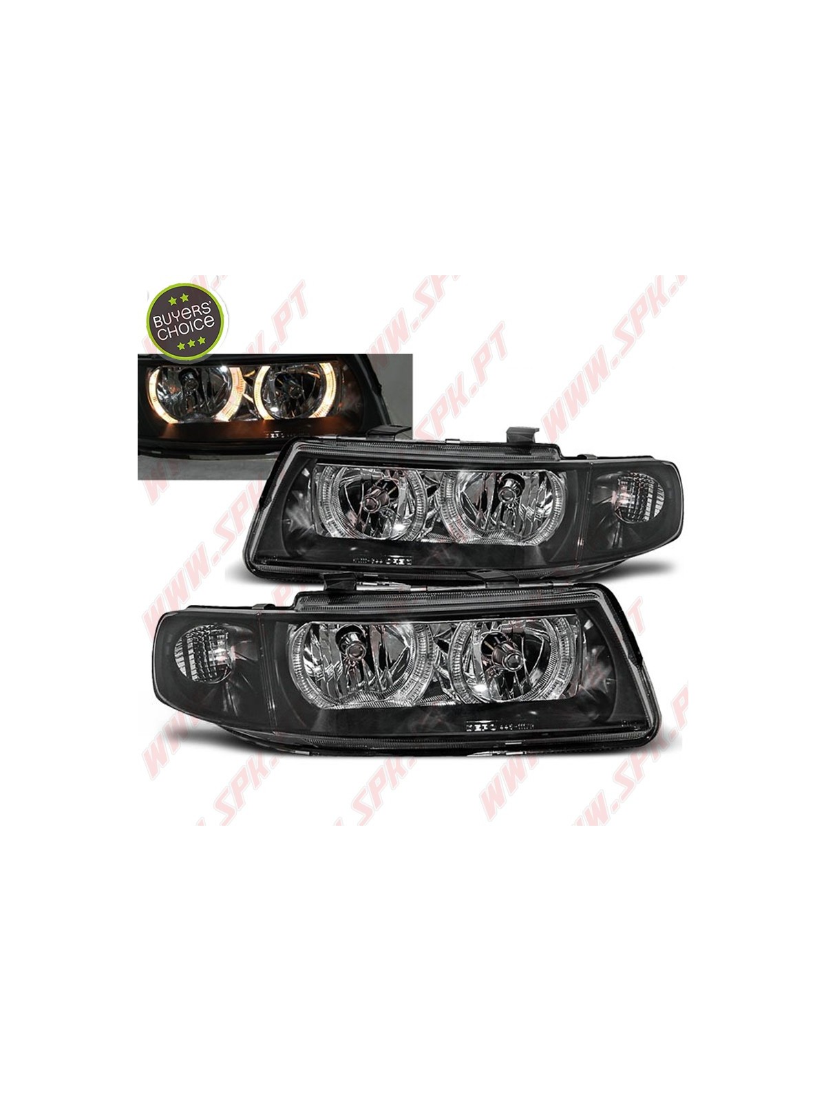 Faróis Angel Eyes Black - Seat Leon 1M (1999-2004) Faróis Angel Eyes Black - Seat Leon 1M (1999-2004)