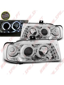 Faróis Angel Eyes Chrome - Seat Ibiza 6K / Cordoba / VW Polo Variant /  (1993-1999)