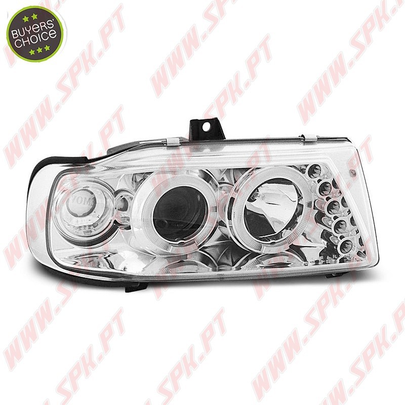 Faróis Angel Eyes Chrome - Seat Ibiza 6K / Cordoba / VW Polo Variant /  (1993-1999) Faróis Angel Eyes Chrome - Seat Ibiza 6K / Cordoba / VW Polo Variant /  (1993-1999)