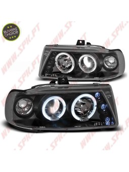 Faróis Angel Eyes Black - Seat Ibiza 6K / Cordoba / VW Polo Variant /  (1993-1999)
