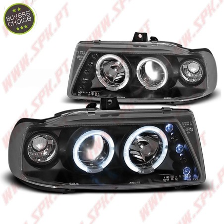 Faróis Angel Eyes Black - Seat Ibiza 6K / Cordoba / VW Polo Variant /  (1993-1999)