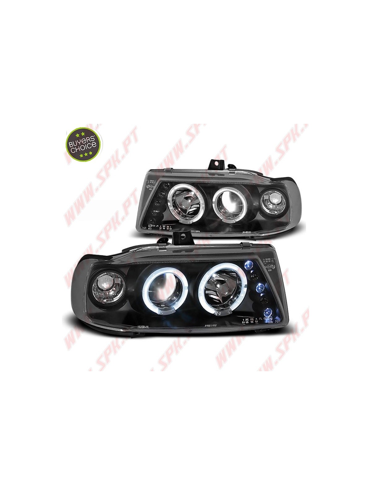 Faróis Angel Eyes Black - Seat Ibiza 6K / Cordoba / VW Polo Variant /  (1993-1999) Faróis Angel Eyes Black - Seat Ibiza 6K / Cordoba / VW Polo Variant /  (1993-1999)