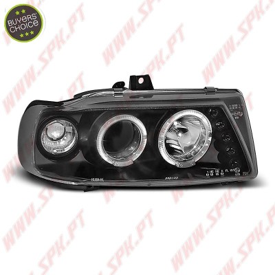 Faróis Angel Eyes Black - Seat Ibiza 6K / Cordoba / VW Polo Variant /  (1993-1999)