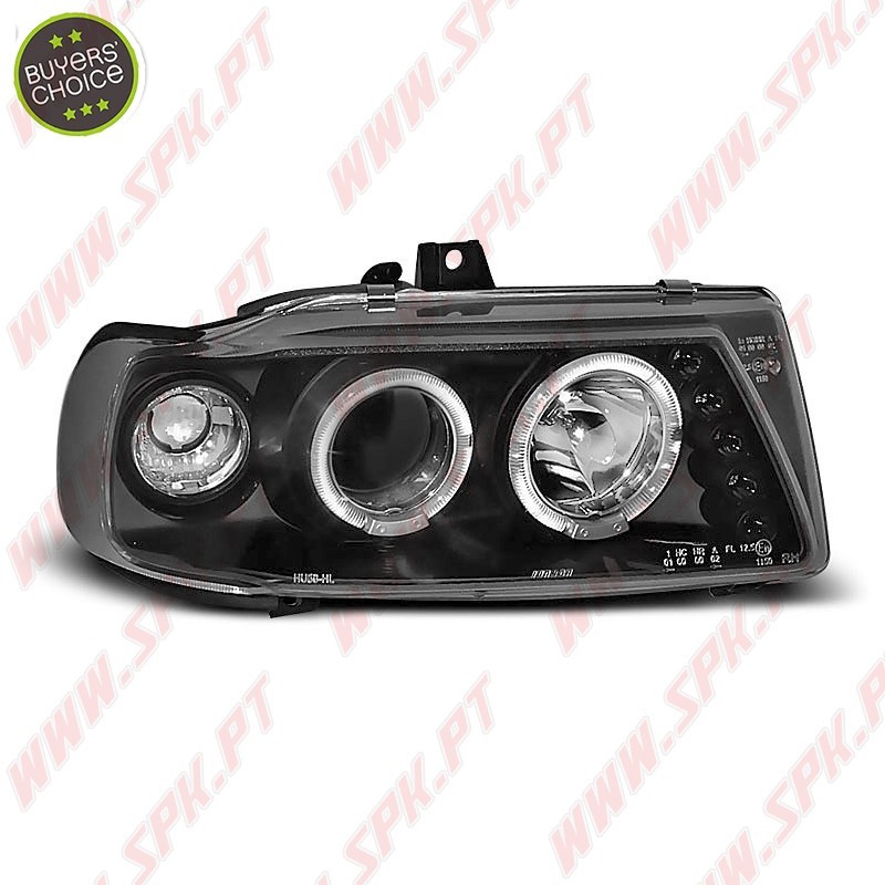 Faróis Angel Eyes Black - Seat Ibiza 6K / Cordoba / VW Polo Variant /  (1993-1999) Faróis Angel Eyes Black - Seat Ibiza 6K / Cordoba / VW Polo Variant /  (1993-1999)
