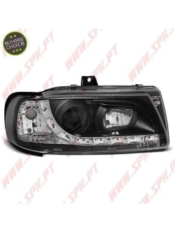 Faróis Look DRL LED Black - Seat Ibiza 6K / Cordoba / VW Polo Variant /  (1993-1999)